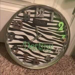 Zebra print clock